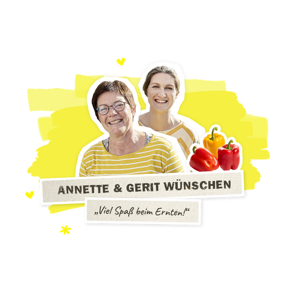Annette und Gerit wünschen viel Spaß beim Ernten - Paprika