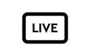 Symbol eines Rechtecks mit dem Wort „LIVE“ in fetten schwarzen Buchstaben auf weißem Hintergrund.