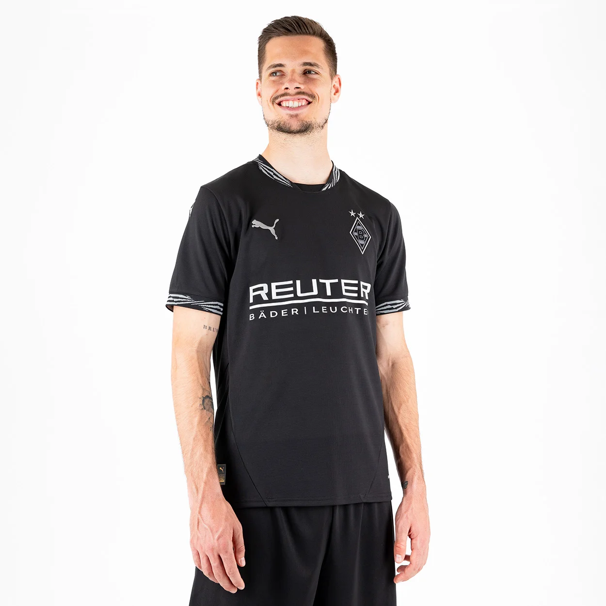 Borussia Mönchengladbach Hoodie Oversize Schwarz - Offizieller Fanartikel Mit Gesticktem Logo