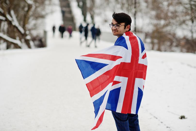 Indian student in winter
