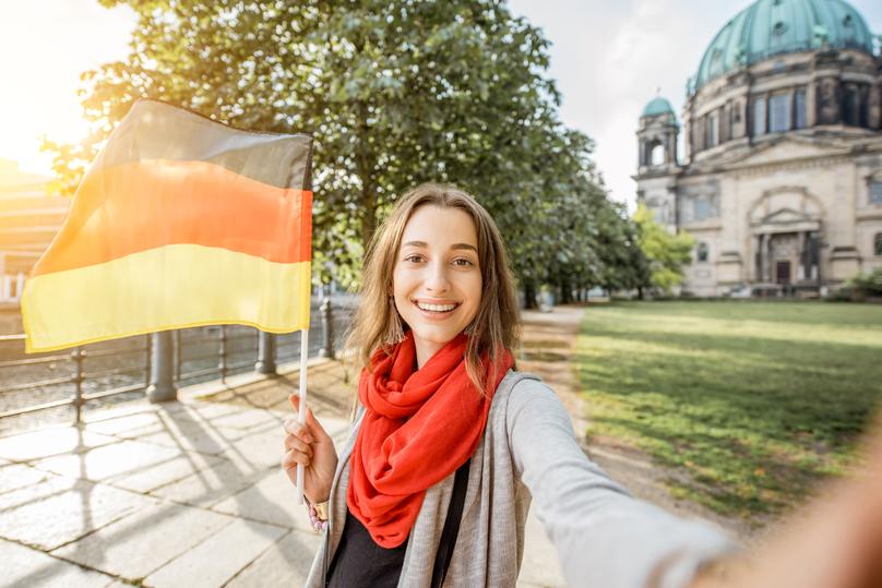 woman-holding-germany-flag