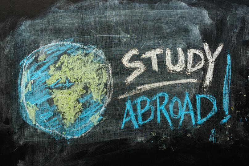 Study Abroad Chalkboard Art with Earth Globe