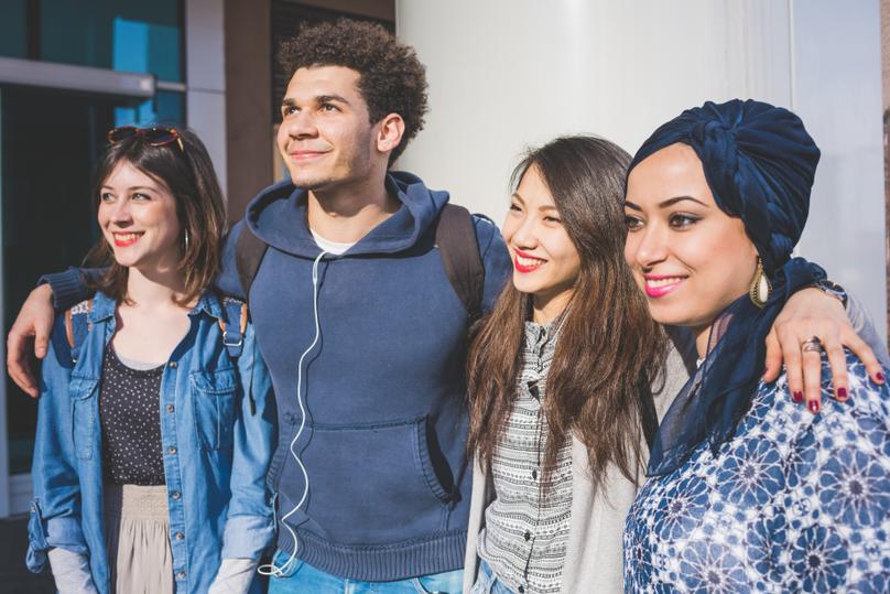group young people