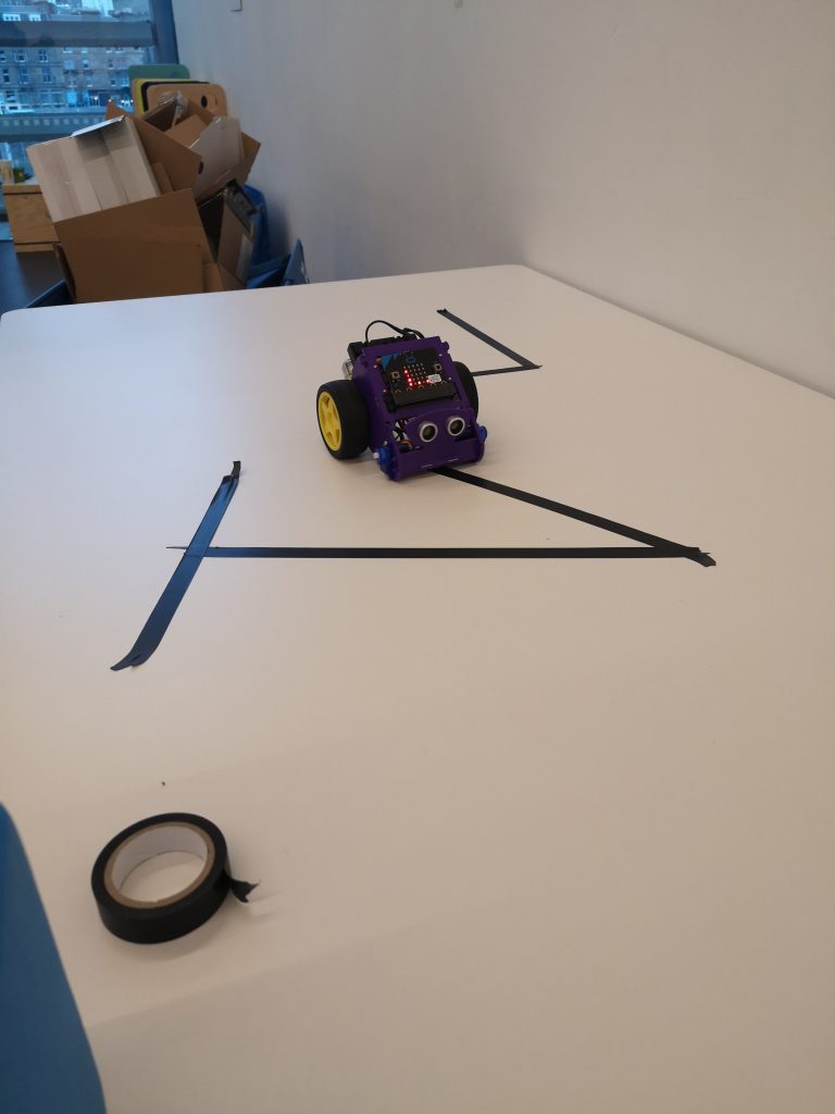 K8 coded to follow the black line