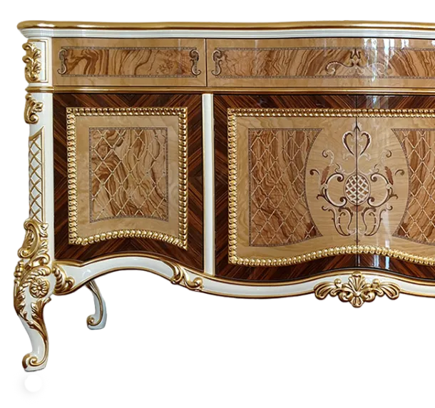 Стол маркетри с резьбой