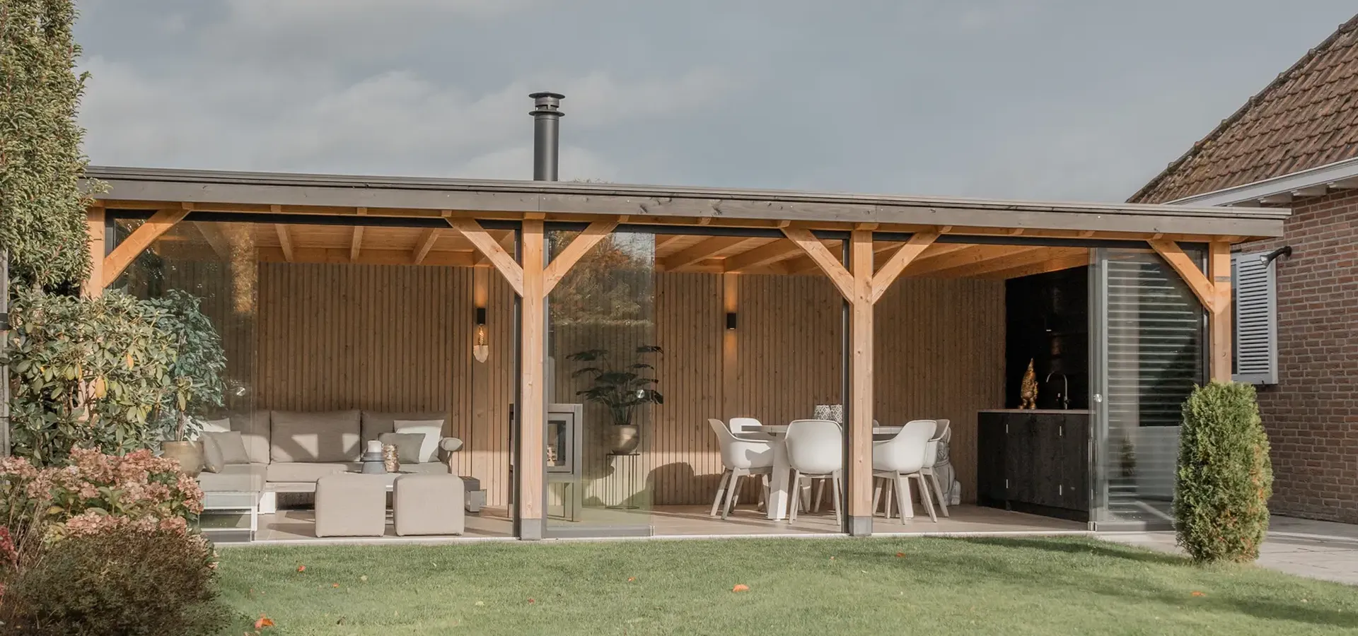 Buitenkant van een buitenverblijf