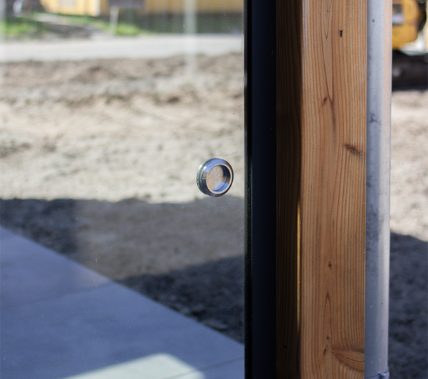 Hillhout glas wand in verblijf van Hillhout