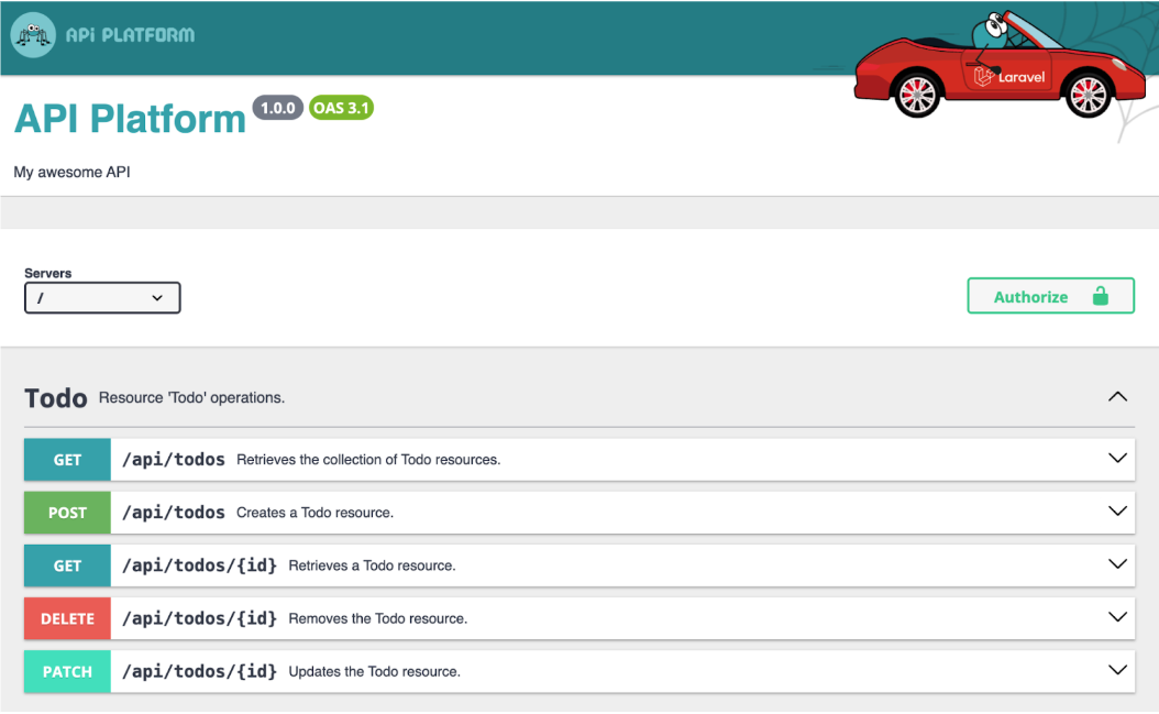 Screenshot showing HTTP routes for a ToDo entity