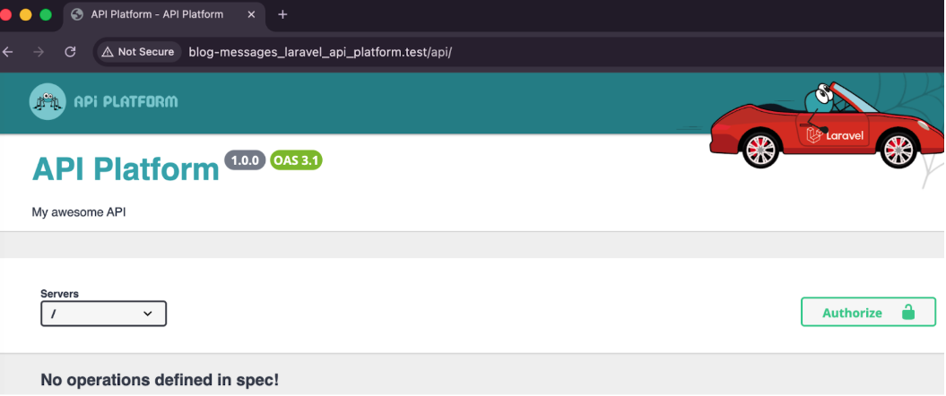 Screenshot of the API Platform landing page