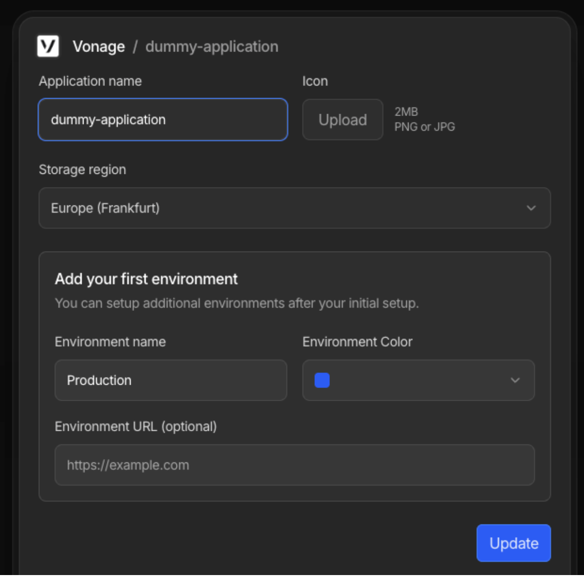 Screenshot showing user account setup for a Nightwatch application