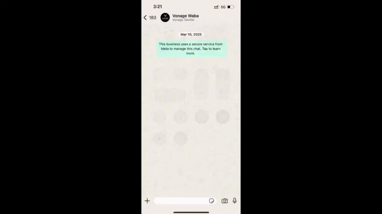 Animated GIF of a WhatsApp chat where a user sends a message and receives an automated reversed-text reply from a Python FastAPI bot