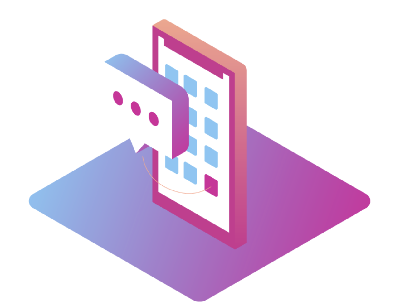 Abstract graphic depecting messaging on a phone