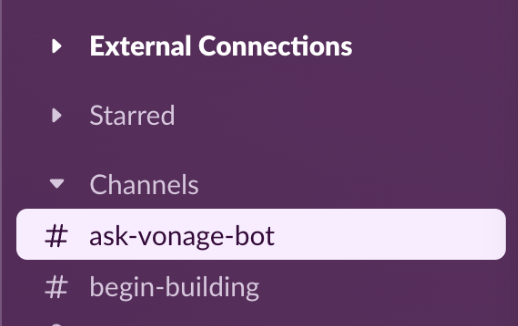 AI assistant in the Vonage Developer Community Slack