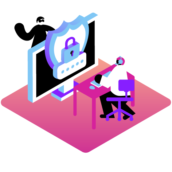 A stylized image illustrating how Vonage can help prevent fraud.