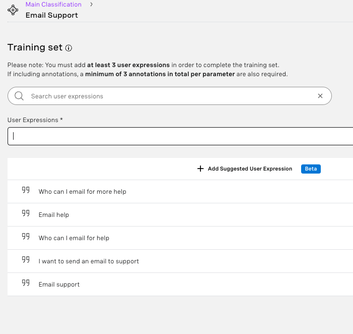 Intent Training Set for Send Email Flow