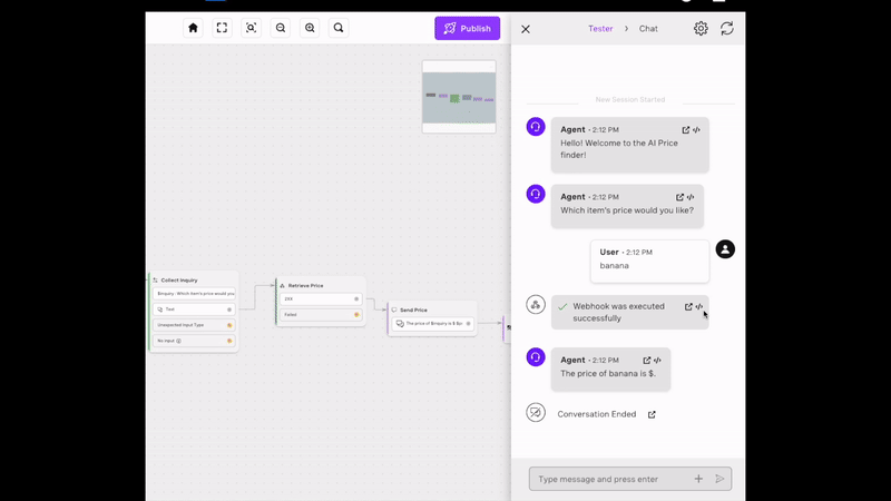 Debugging the flow with the Debug window
