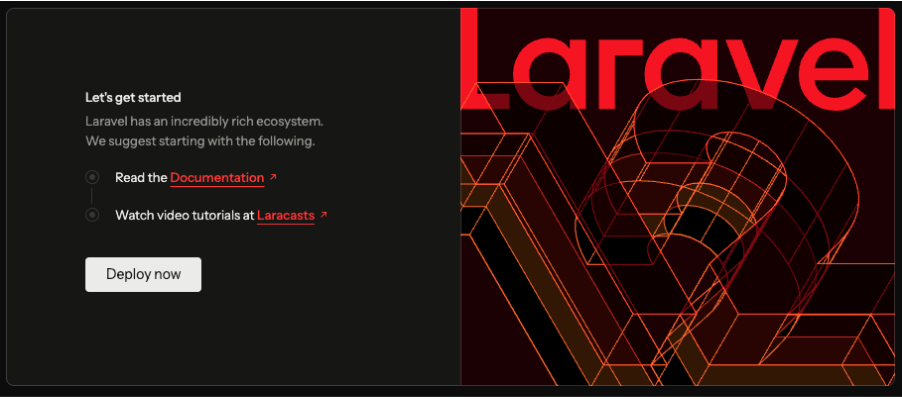 Screenshot of the Laravel 12 splash screen