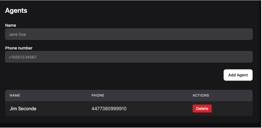 Screenshot of the app showing the active agent waiting to be assigned