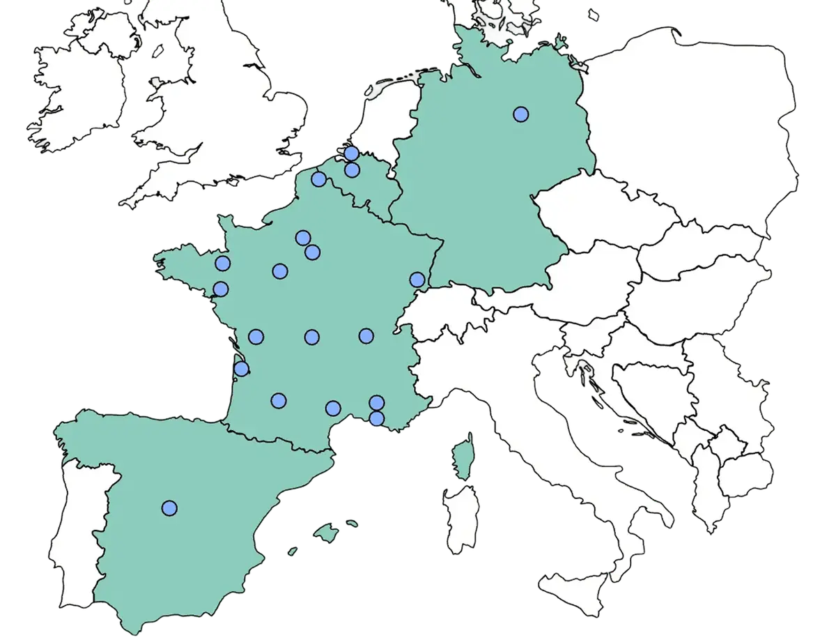 Carte des implantations Colonies en Europe