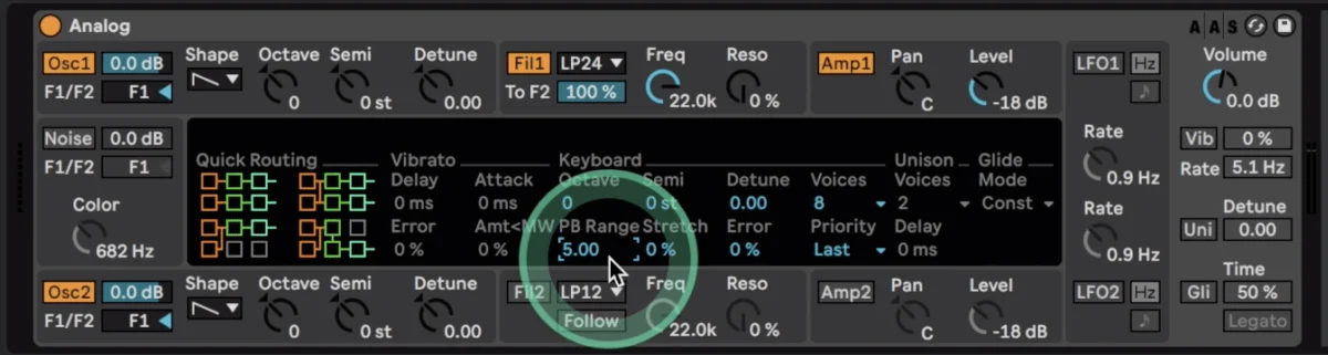 Ableton PB range