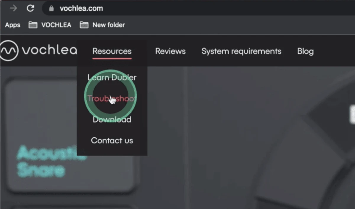 Vochlea troubleshoot link