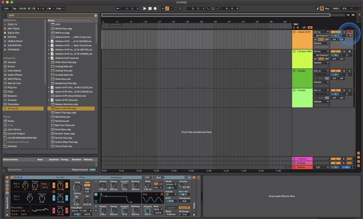 Ableton Midi channels