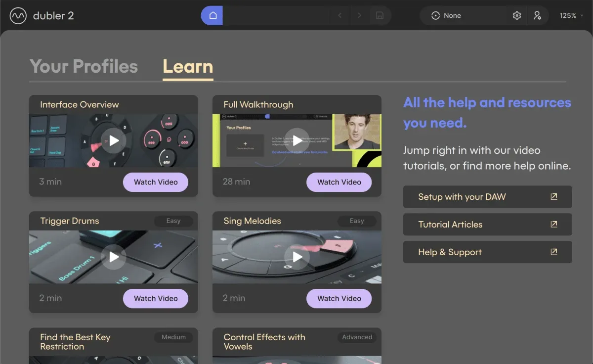 Dubler 2 - learn tab