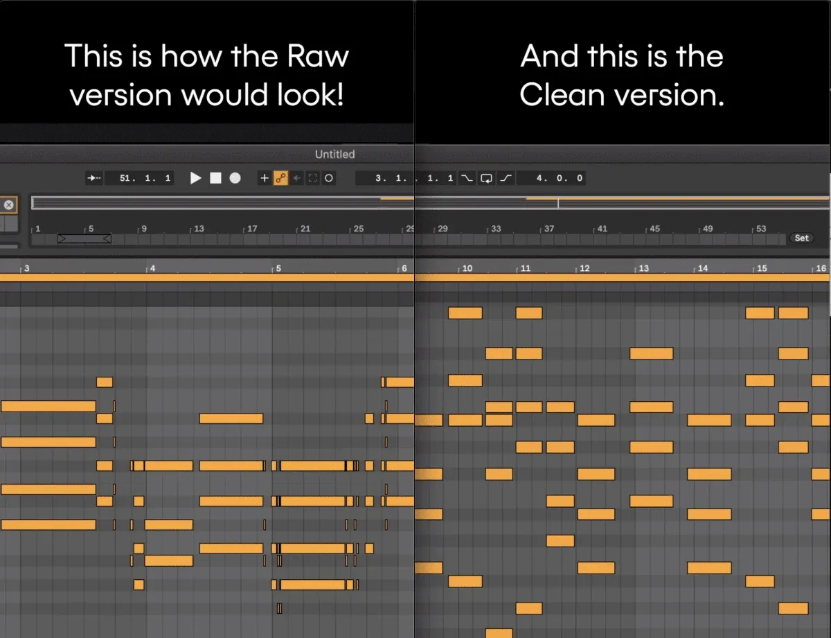 Ableton - RAW vs Clean version using Dubler 2 Midi Capture plugin