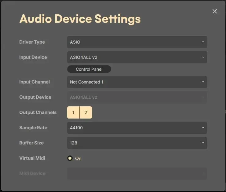 audio device settings