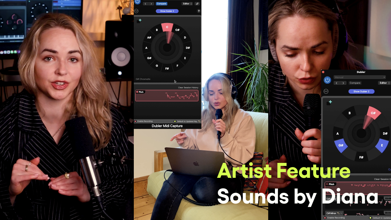 Sounds by Diana blog image featuring her as an artist making music with Dubler 2