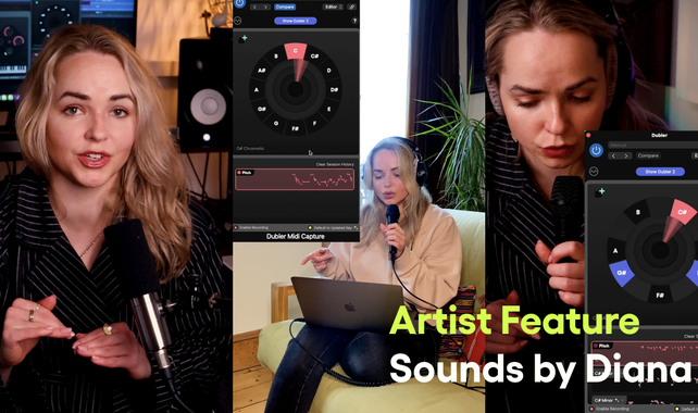 Sounds by Diana blog image featuring her as an artist making music with Dubler 2