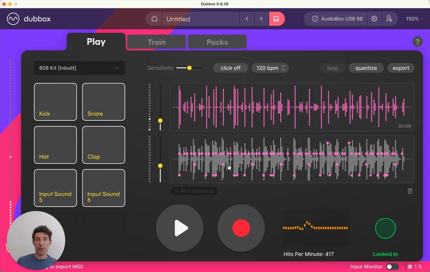 Your first take - input voice on top, sample track below