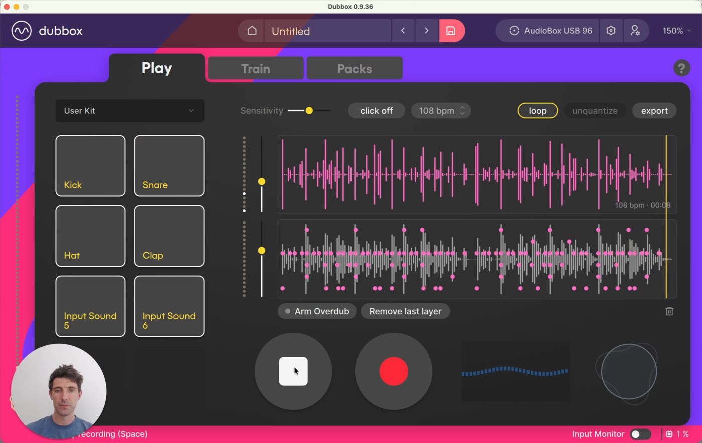 Back on the Play tab - the loop plays through your edited User Kit