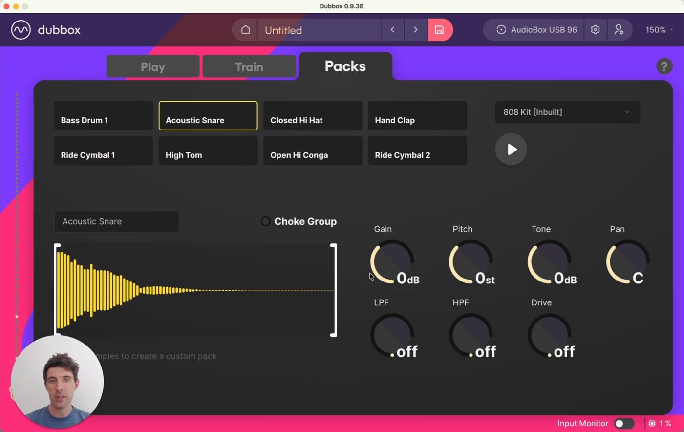 Select a sample to see its waveform and settings