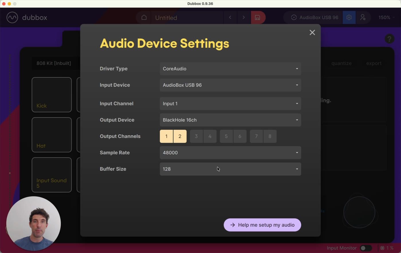 Audio Device Settings - buffer size and recalibration