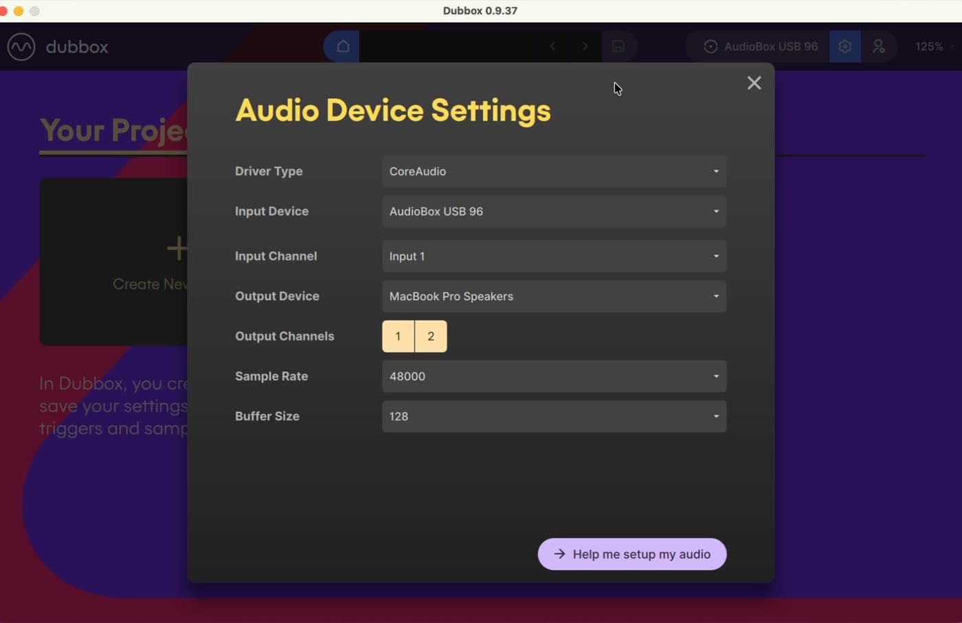 Audio Device Settings on Mac