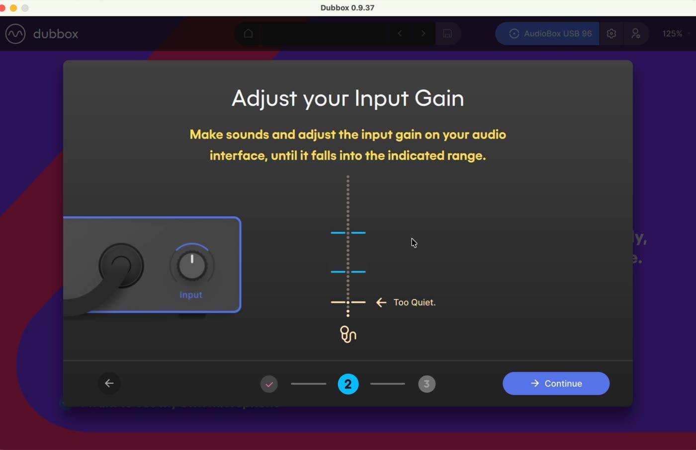 Adjust your input gain until it falls into the indicated range