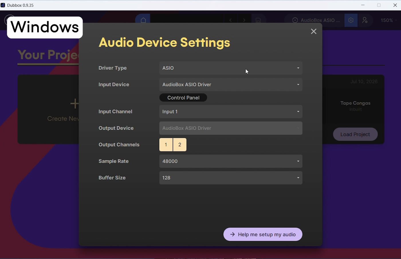 Audio Device Settings on Windows