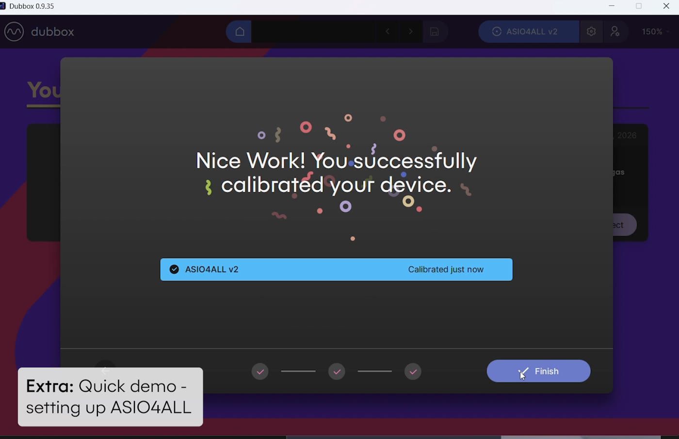 ASIO4ALL v2 calibrated successfully