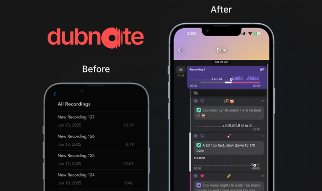Old voice memos apps compared to the new standard Dubnote