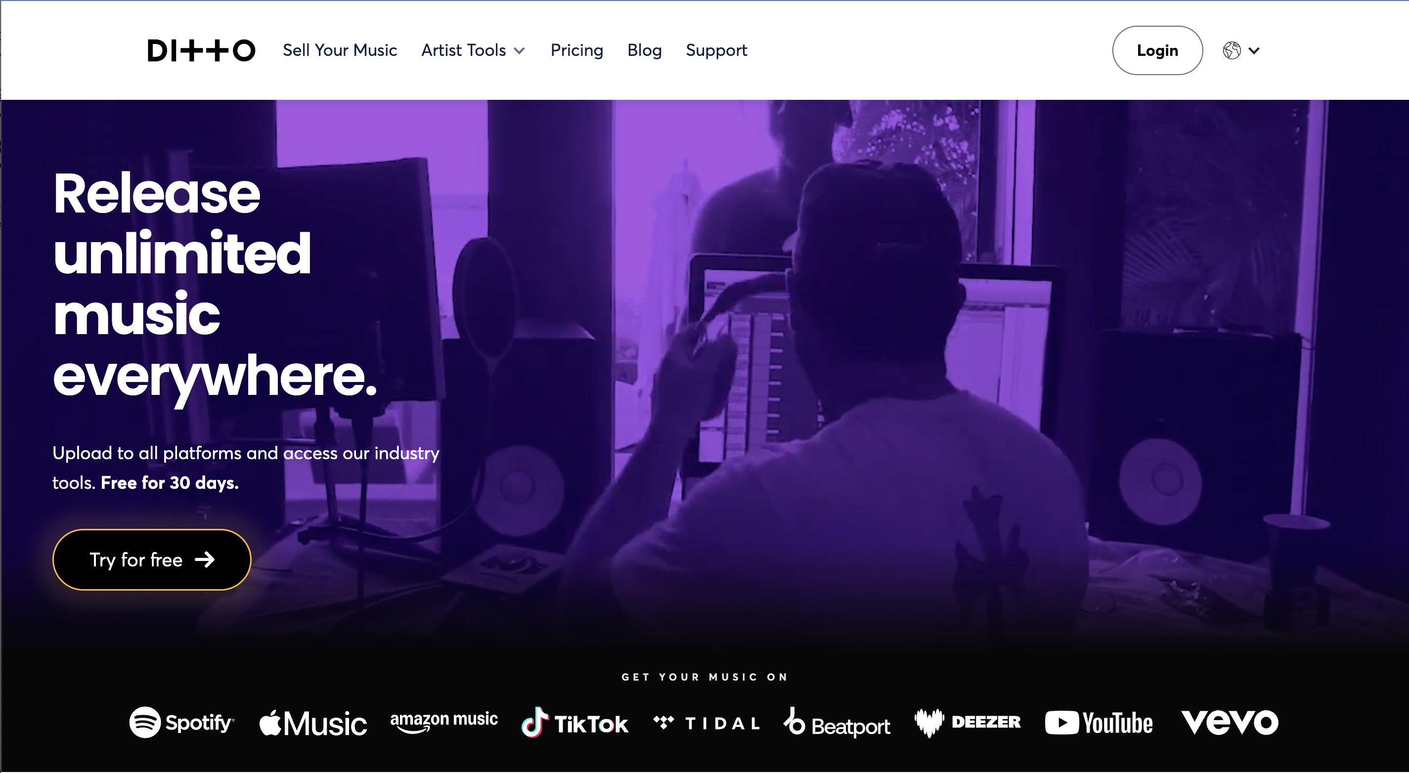 Ditto music distributor's home page where you can release your music