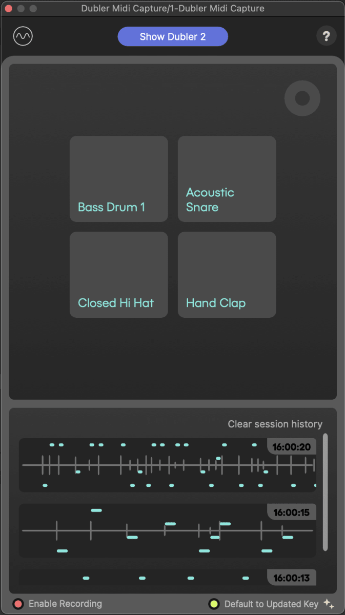 MIDI Capture Triggers View