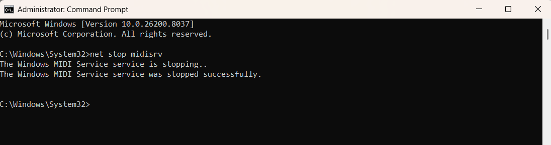 Stop midi services
