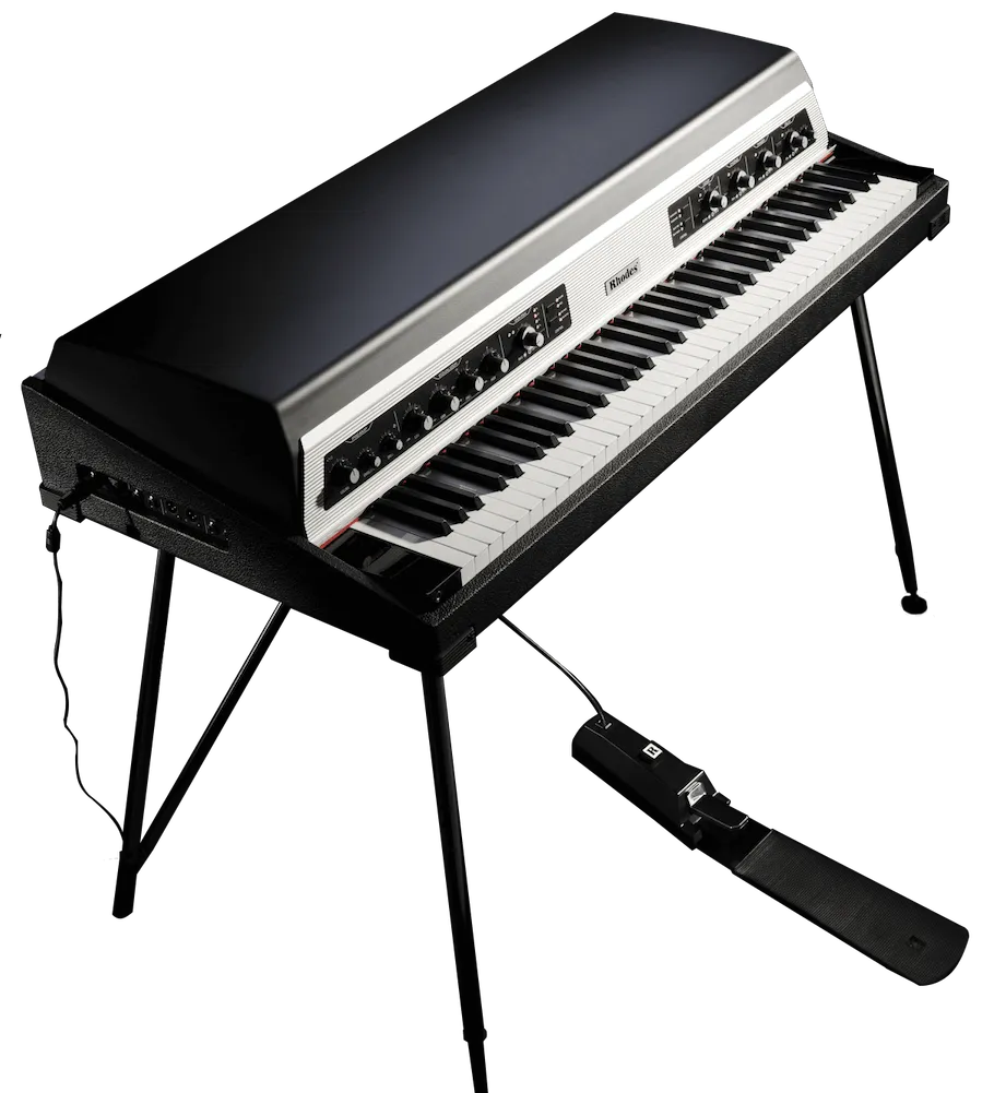 rhodes veight from the side with a transparent background and great looking keys