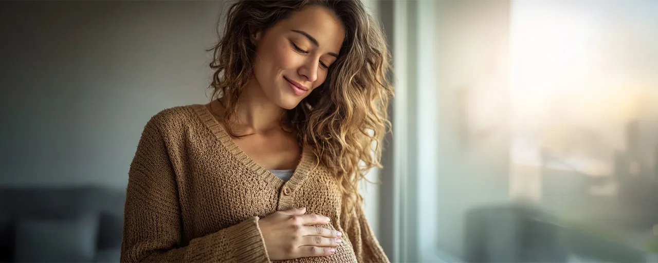 Joviva Schwangerschaftsdiabetes Schwangere Frau Legt Ihre Hand Auf Den Bauch 1920x768