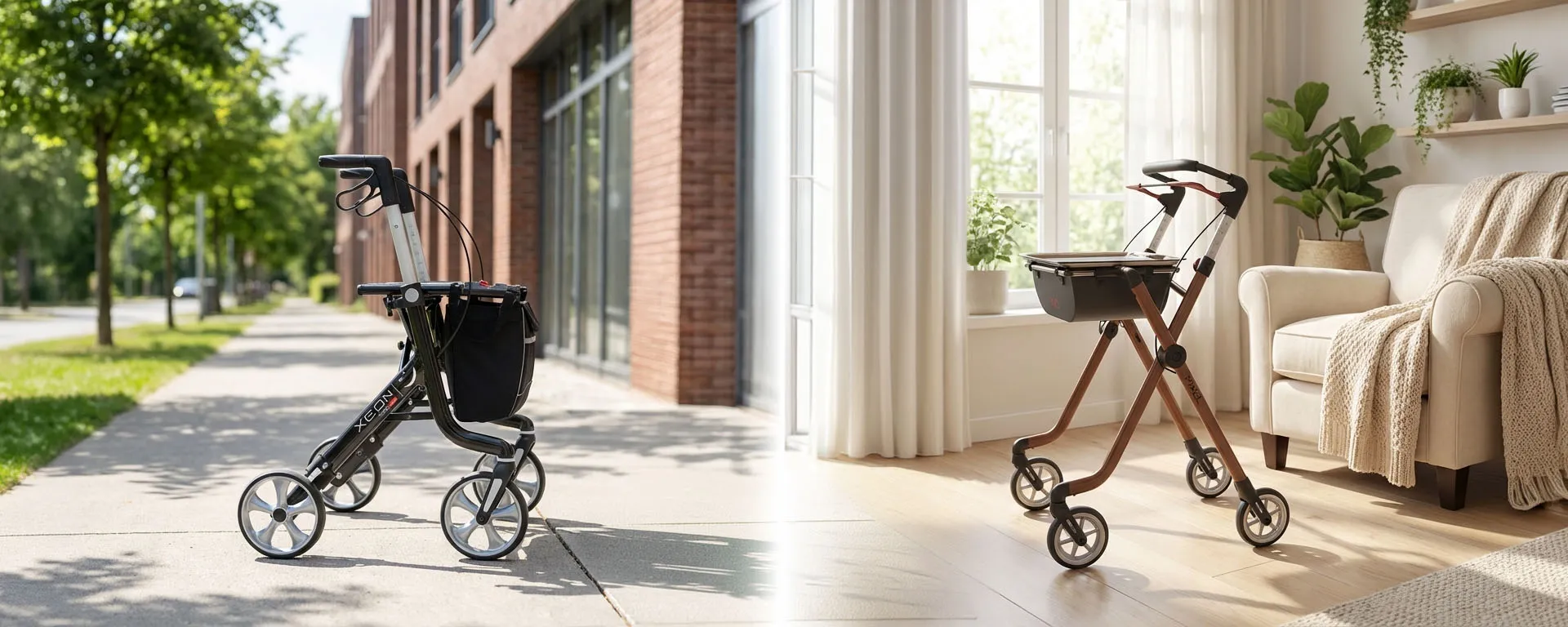 Rennwagen oder Beistelltisch? Outdoor- versus Indoor-Rollator im Vergleich