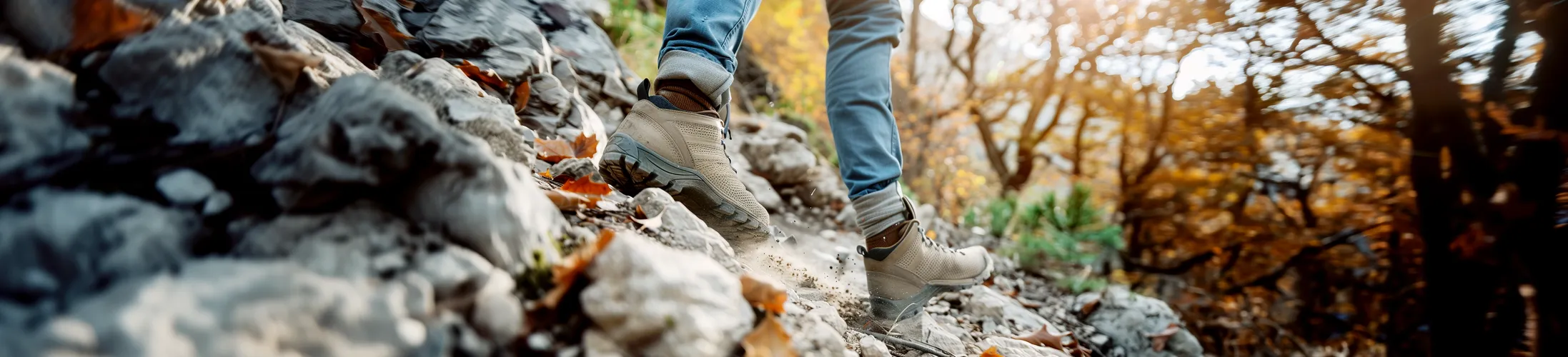 Fuss verstaucht, Person beim Wandern, Bäume, Wald, Berg