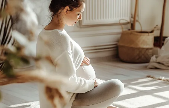 Beckenbodentraining, Inkontinenz in der Schwangerschaft, Frau macht Übungen