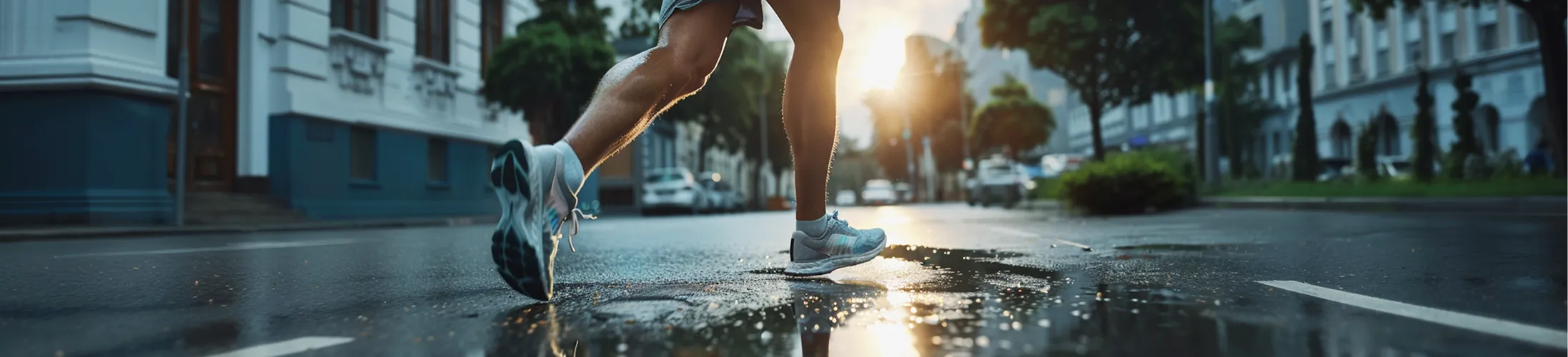 Meniskusriss, Mann joggt, Behandlung mit Orthese