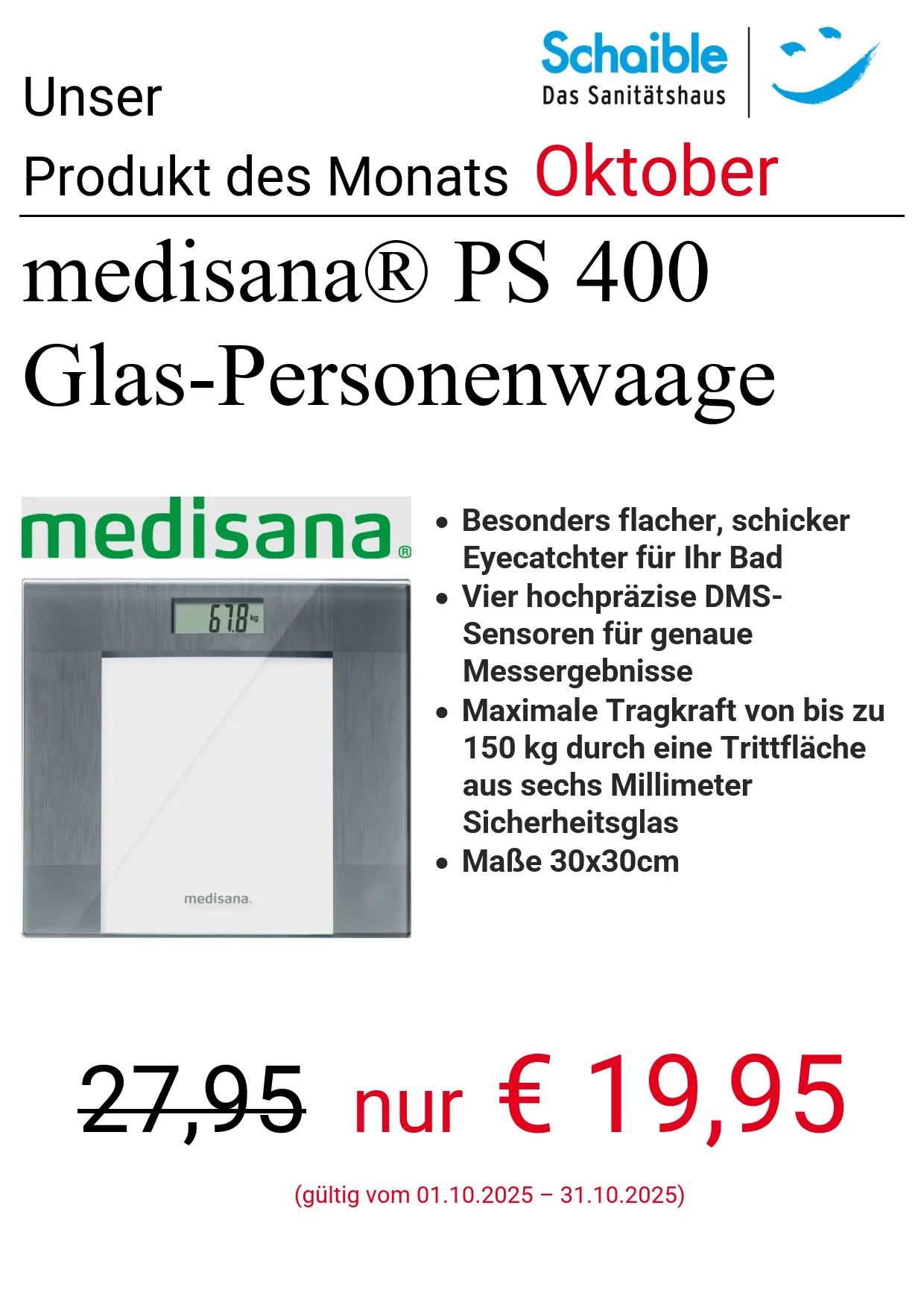 2025 10 Angebot Des Monats Oktober Medisana Waage Ps 400